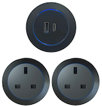 2 Nexen Black Smart UK / ITL Adaptor + 65 W Smart USB Charger (Type C & A)